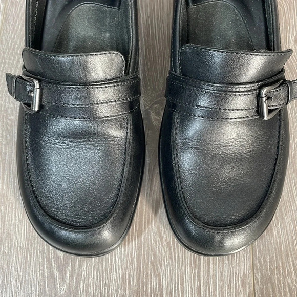 Clarks Black Leather Slip On Loafers Buckle Strap 8.5M - Picture 6 of 16